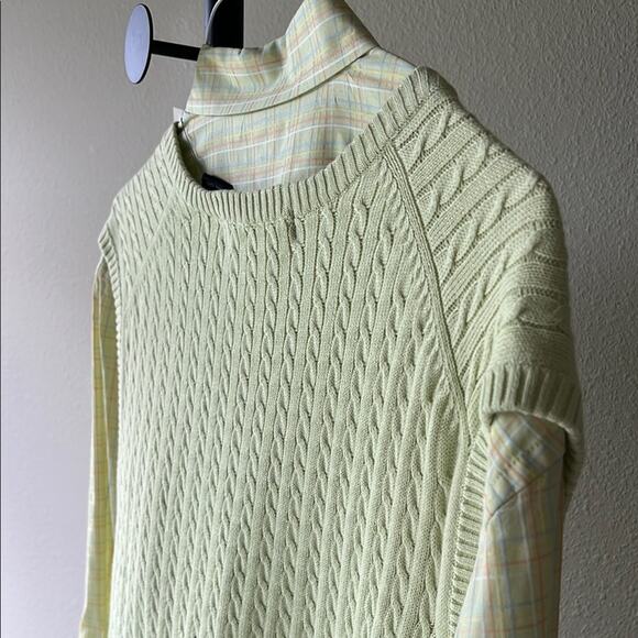 NWT Northern Isles Men's Light Green Cable Knit Sweater Vest and L/S Shirt - XL - Picture 8 of 8